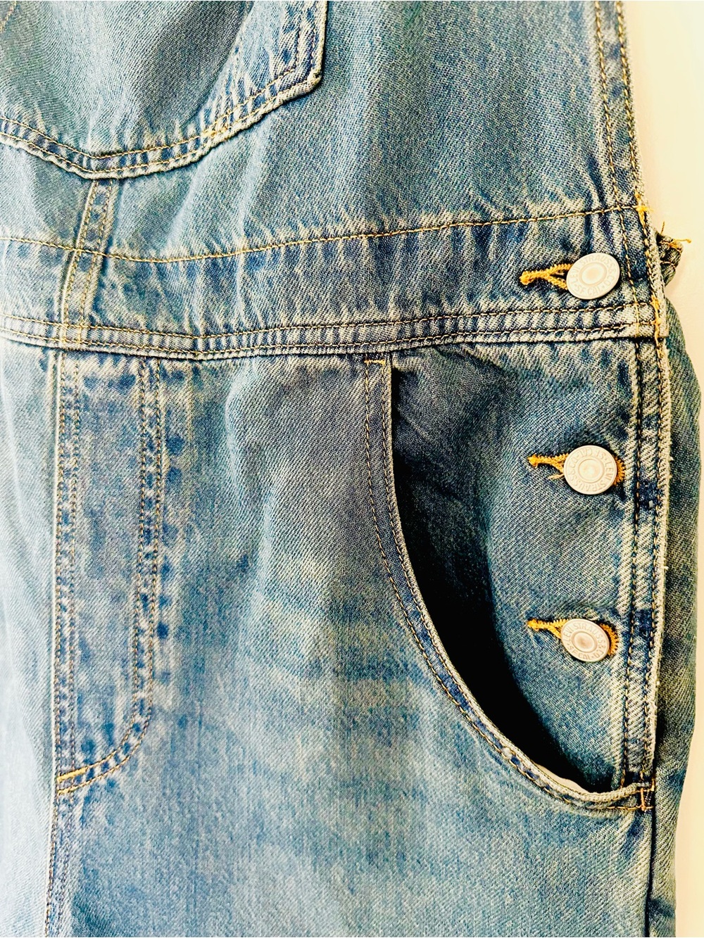 NWT Levi's Blue Denim Shortalls Jean Overalls Summer Utility Romper Women XL - Picture 3 of 8